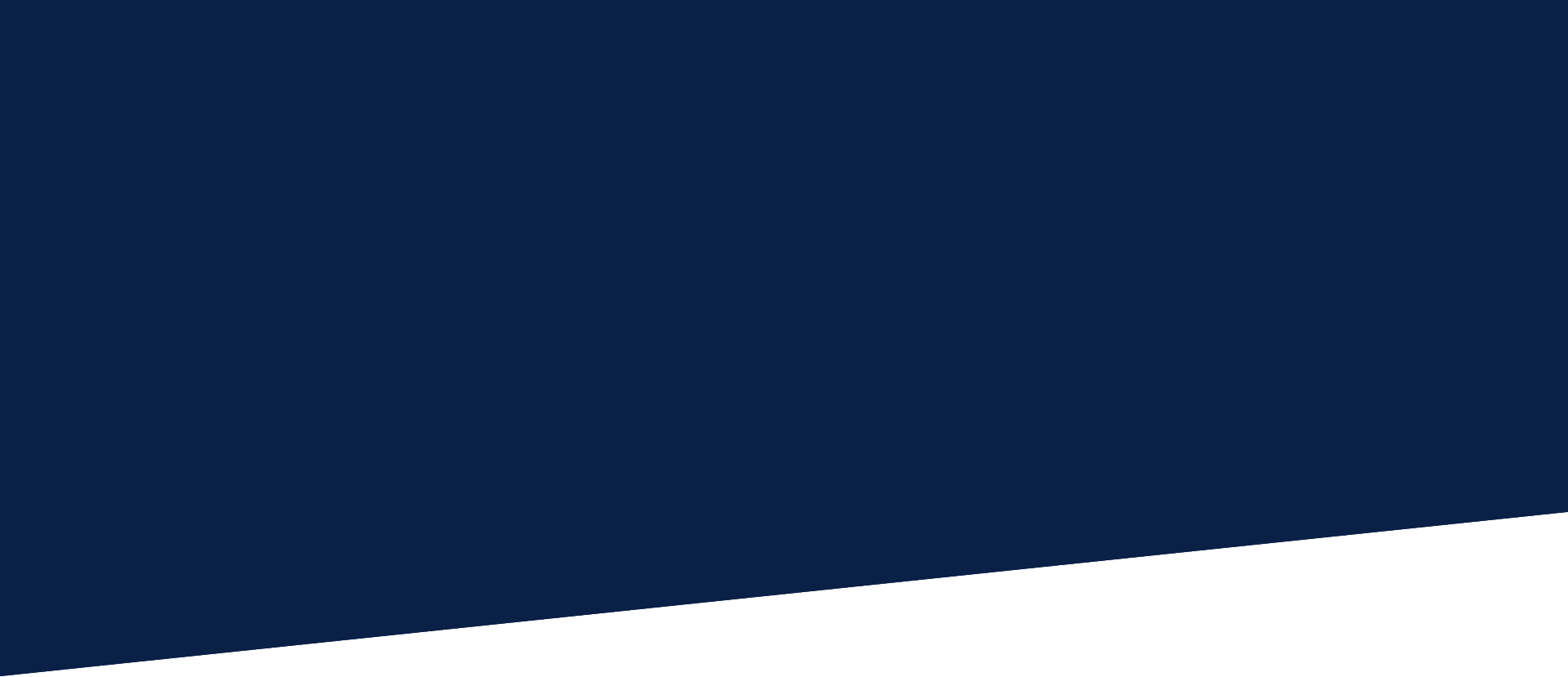 A solid dark blue background with a diagonal white strip across the bottom edge.